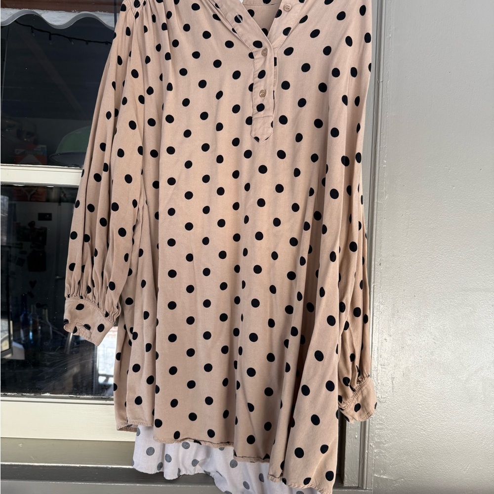 H&M Kids Dress - Black Polka Dots on Tan